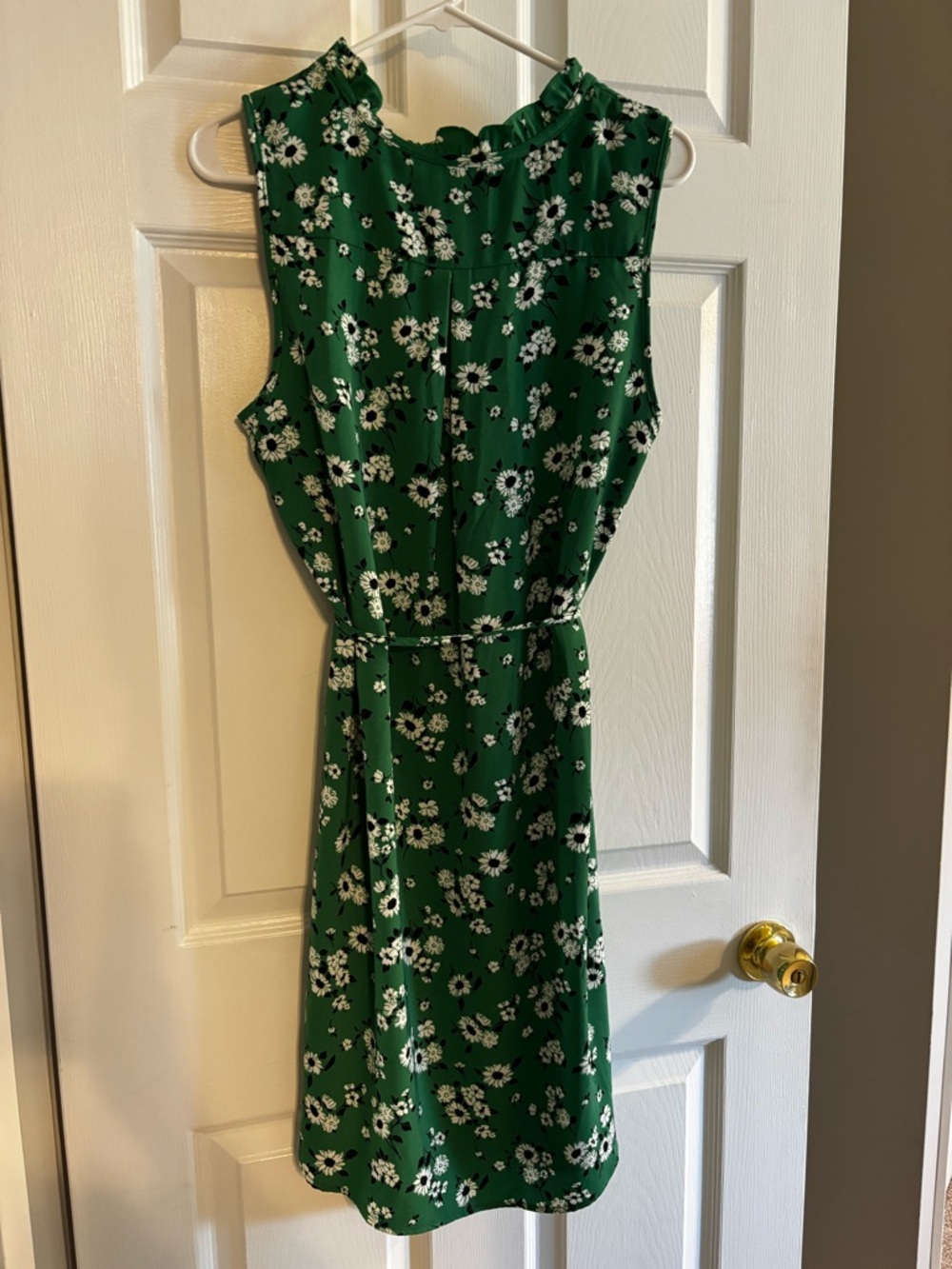 Market & Spruce Green Floral Midi Dress with Tie Waist - Picture 4 of 4